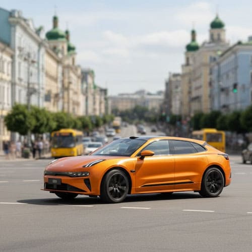 Zeekr 001 2025 в цвете H10 Lightning Orange