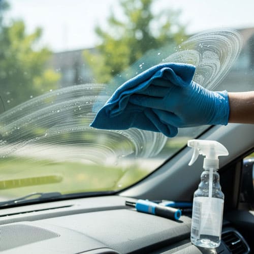 очистка автомобильных стекол от налета и разводов