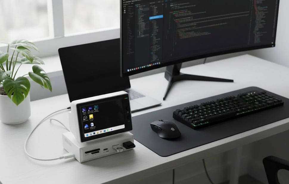 Док-станція Hagibis з екраном на робочому столі