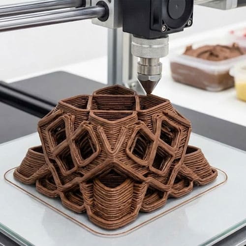 Процесс создания шоколадного шедевра на 3D принтере