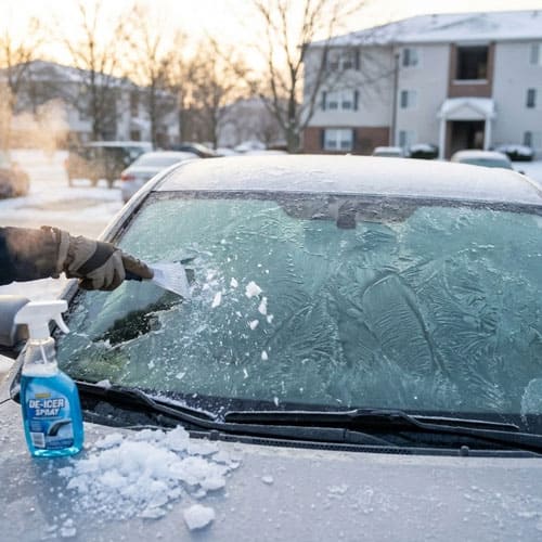 как разморозить стекло в машине