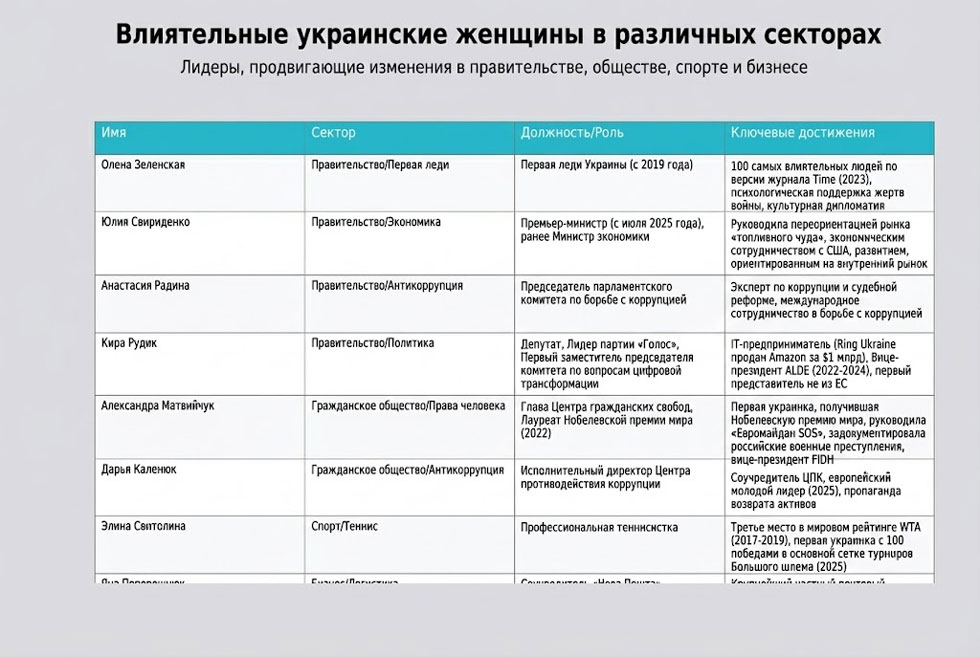Key Influential Ukrainian Women Leaders Across Sectors (2025)